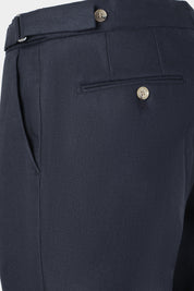 Pantalon en lin à patte de serrage - Marine