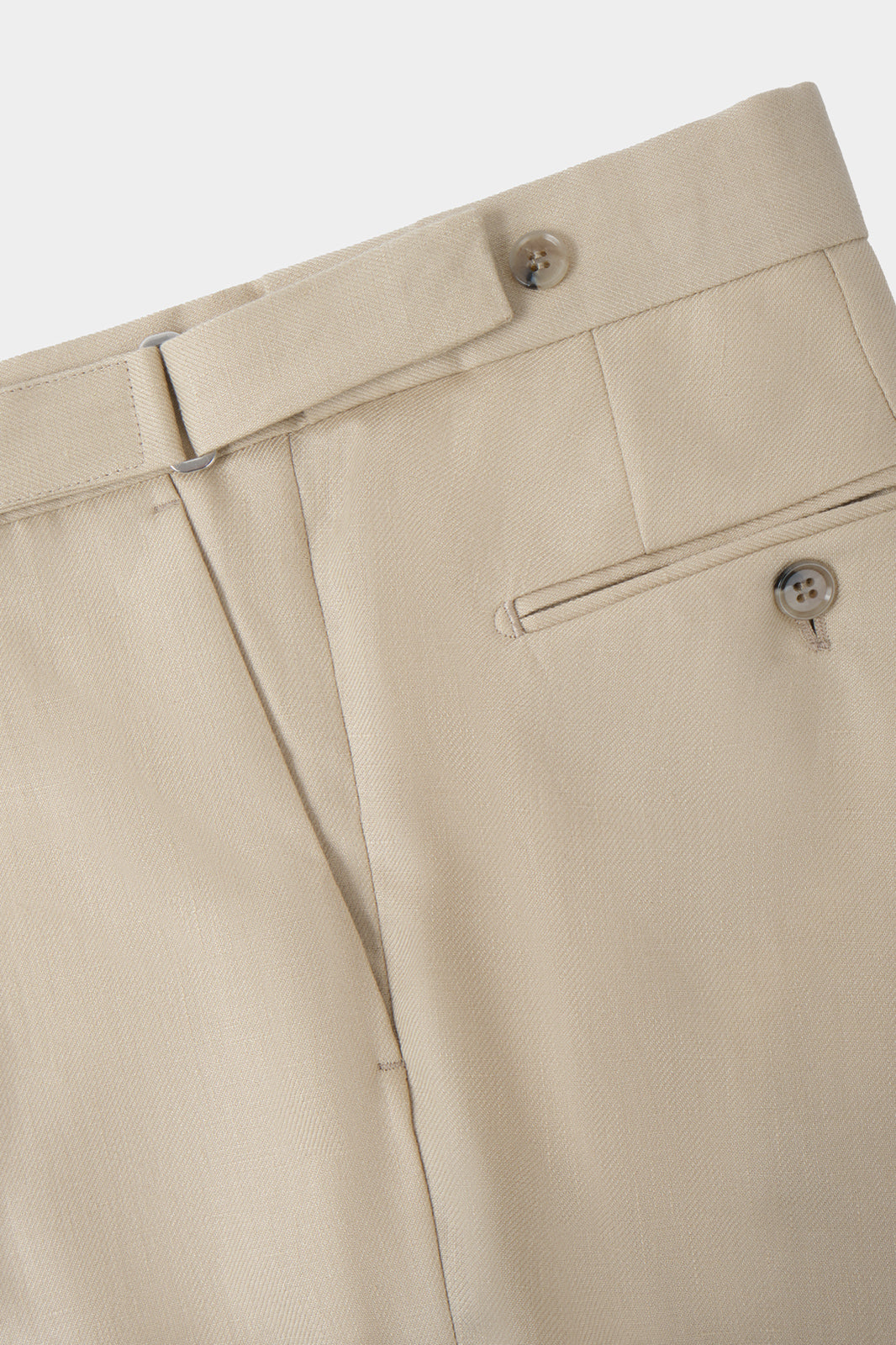 Pantalon en lin à patte de serrage - Beige