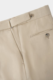 Pantalon en lin à patte de serrage - Beige