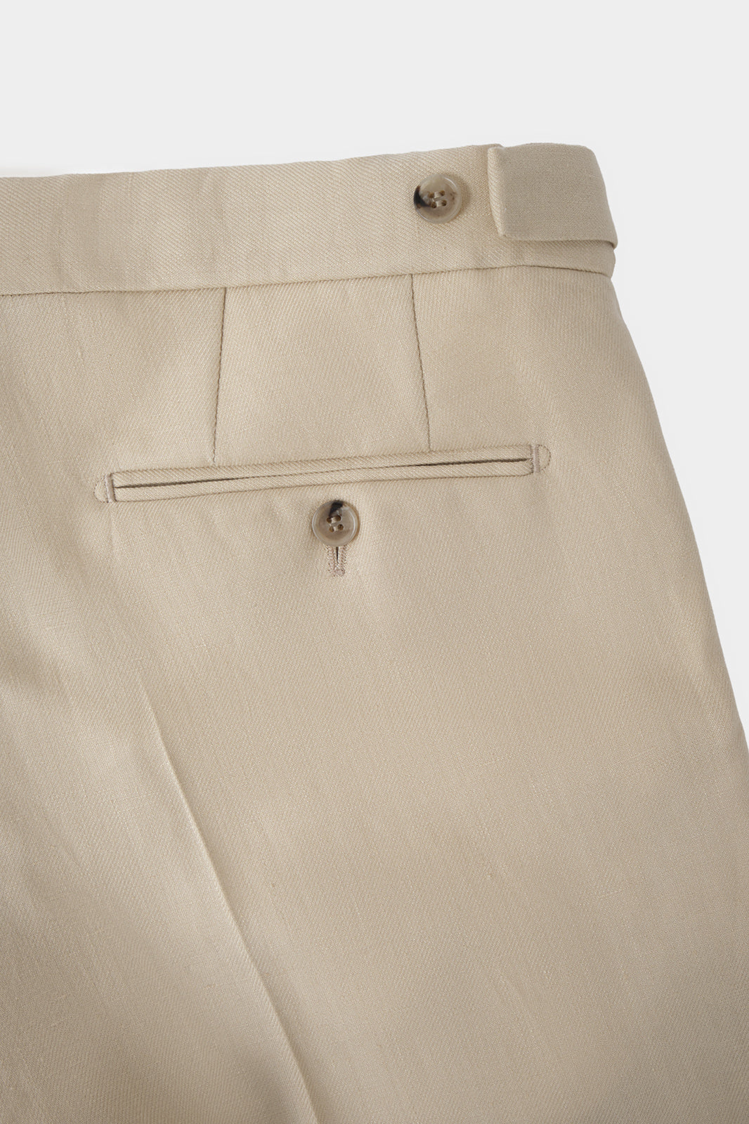 Pantalon en lin à patte de serrage - Beige