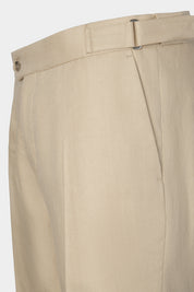 Pantalon en lin à patte de serrage - Beige
