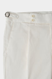 1-ply cotton pants with drawstring - White