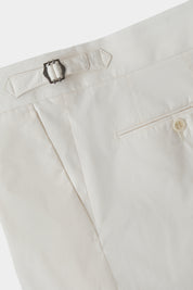 1-ply cotton pants with drawstring - White