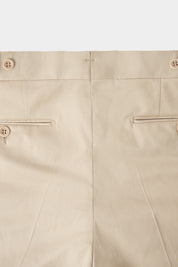 Cotton pants with drawstring - Beige
