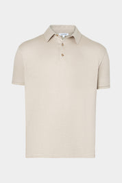 Vue sur fond blanc d'un Polo LPM en 100% lin couleur Beige clair.