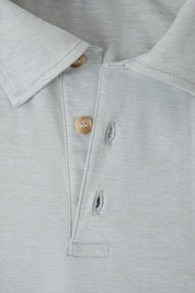 Cotton jersey polo shirt - Sage