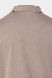 Jersey cotton polo shirt - Taupe