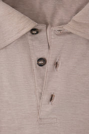 Jersey cotton polo shirt - Taupe