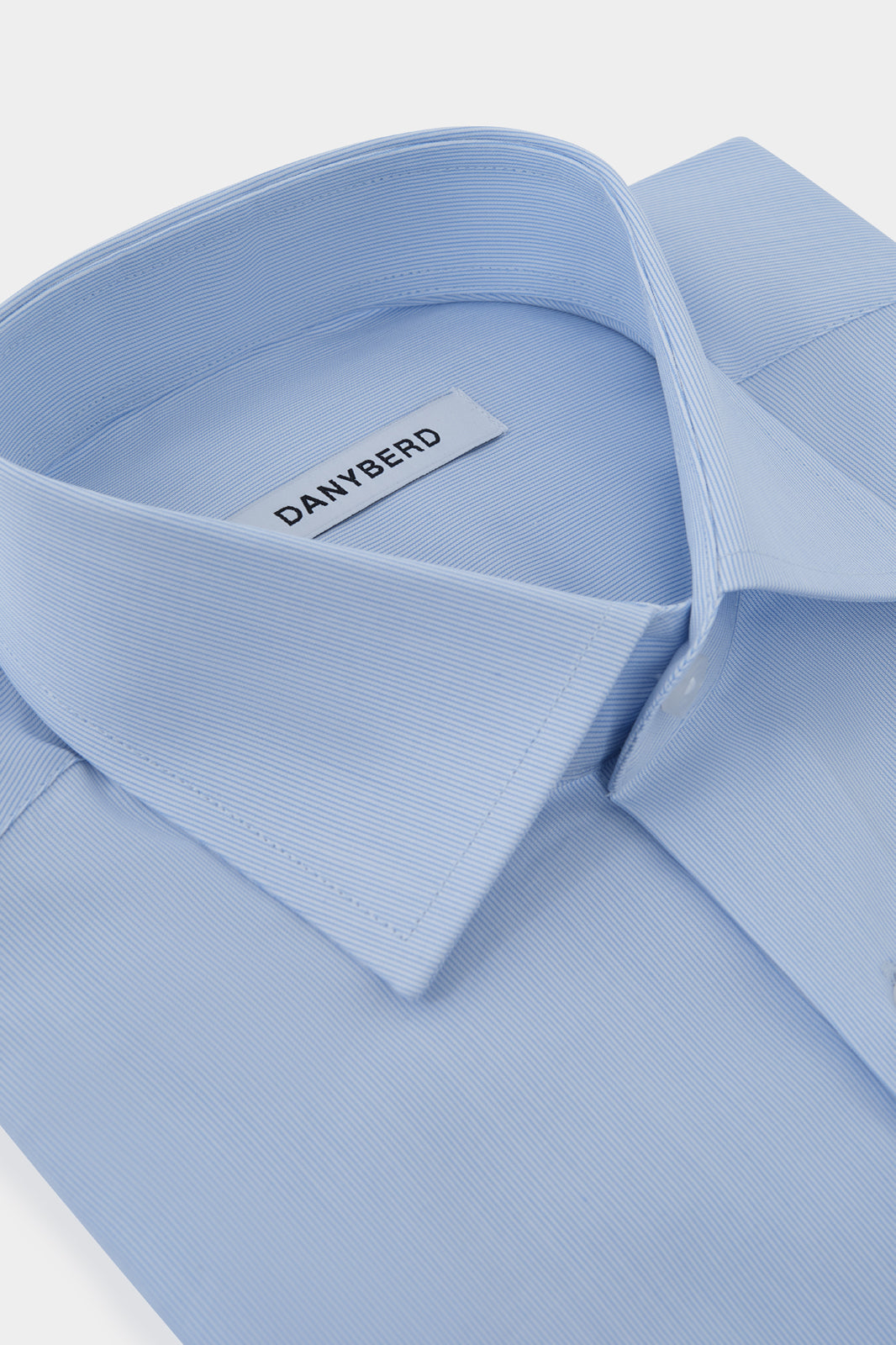 French collar shirt with tone-on-tone stripes - Sky blue
