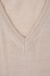 Pull col V - Beige