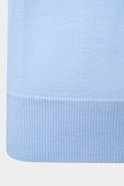 Pull col rond Merinos - Bleu ciel