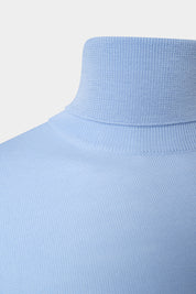 Pull col roulé - Bleu ciel