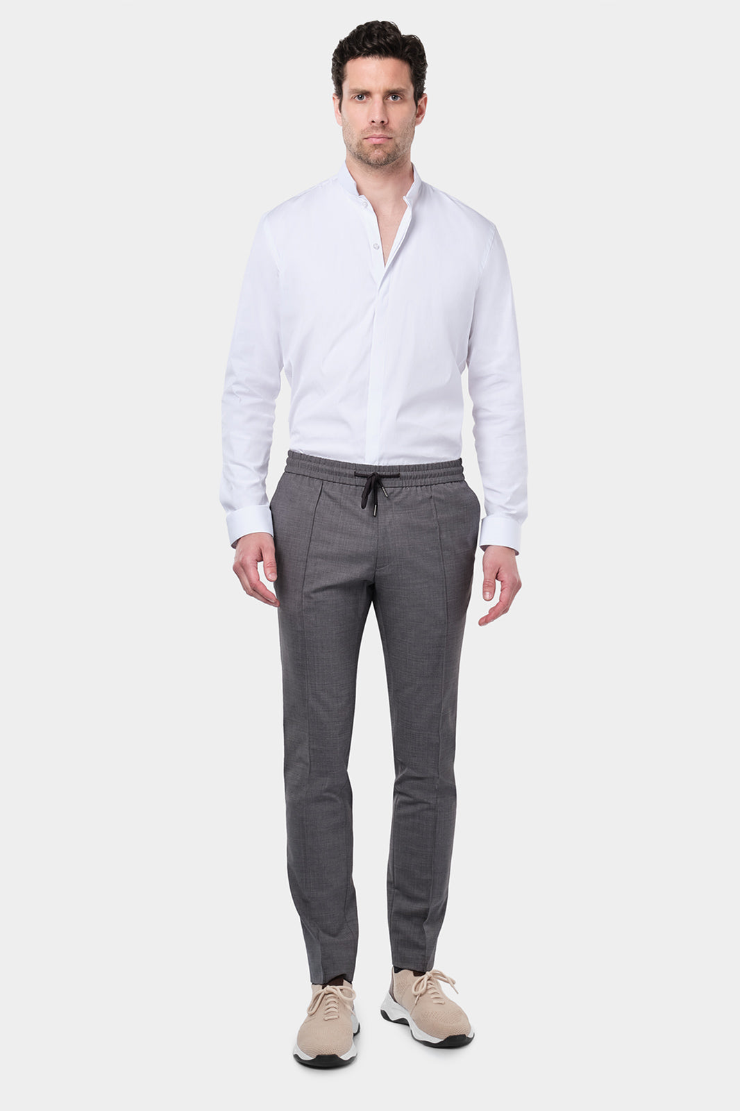 Pantalon jogpant en laine - Gris Anthracite