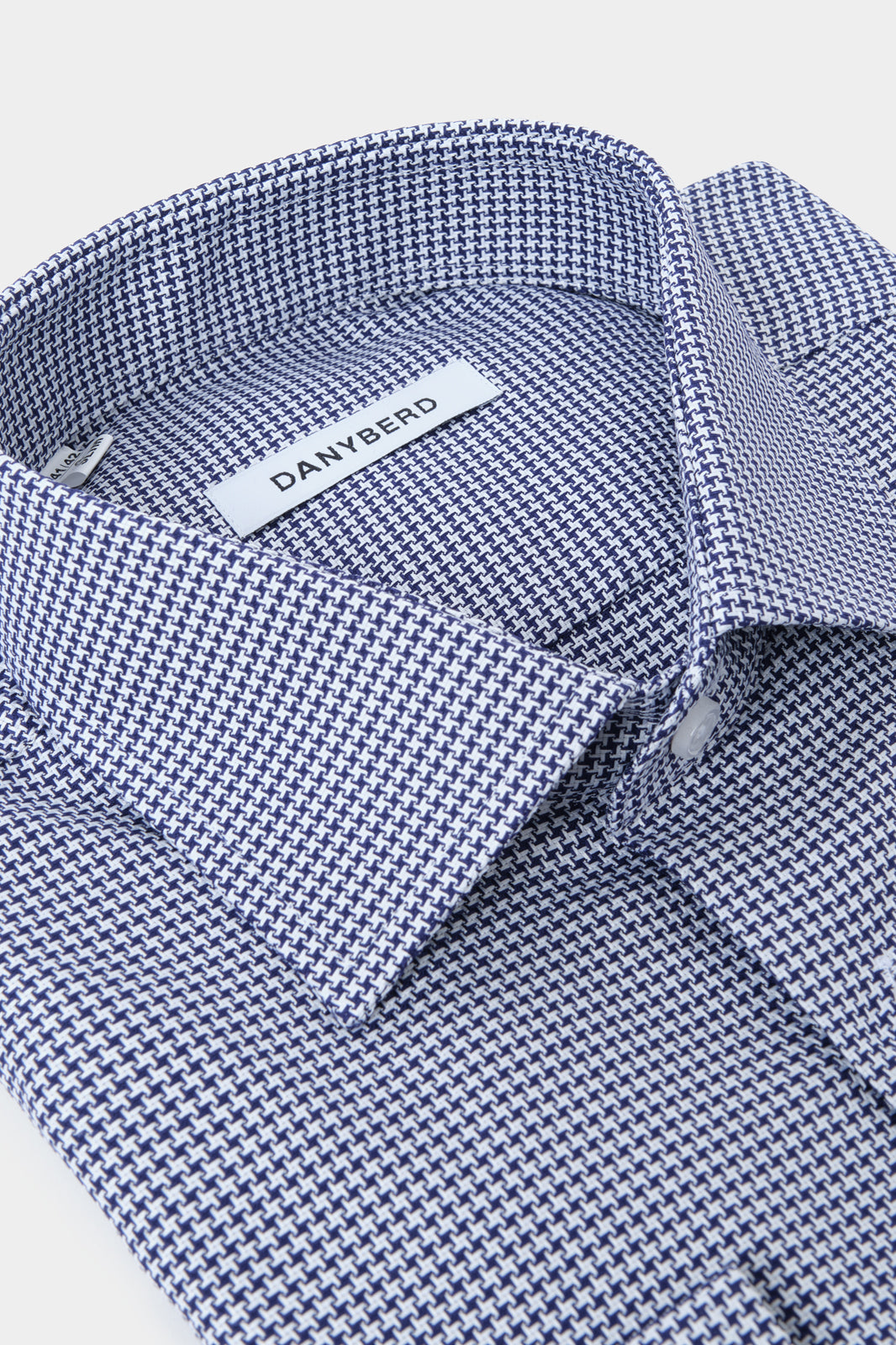 Chemise avec petit pieds de poule - Marine