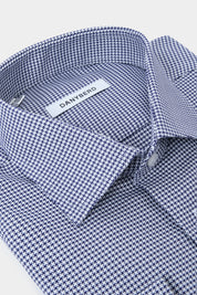 Chemise avec petit pieds de poule - Marine