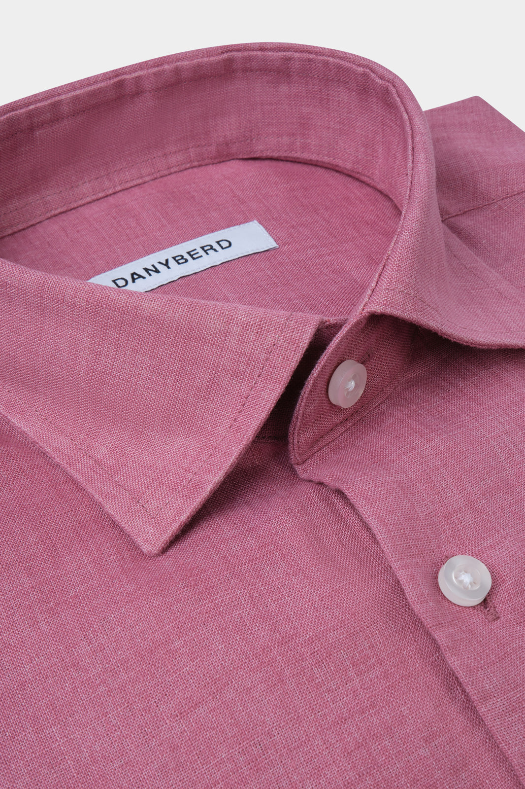Chemise en lin col français - Rose framboise