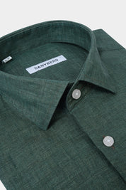 Chemise en lin col français - Kaki