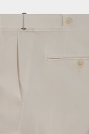 Pantalon à patte de serrage en coton - Beige