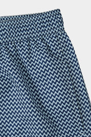Short de bain marine à motif blanc