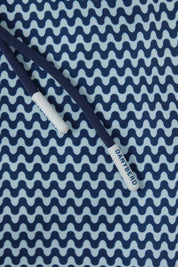 Short de bain marine à motif blanc