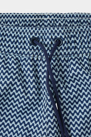 Short de bain marine à motif blanc