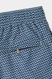 Short de bain marine à motif blanc