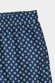 Short de bain marine à fleurs