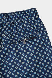 Short de bain marine à fleurs
