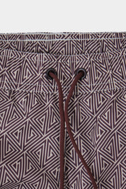 Short de bain à motif marron