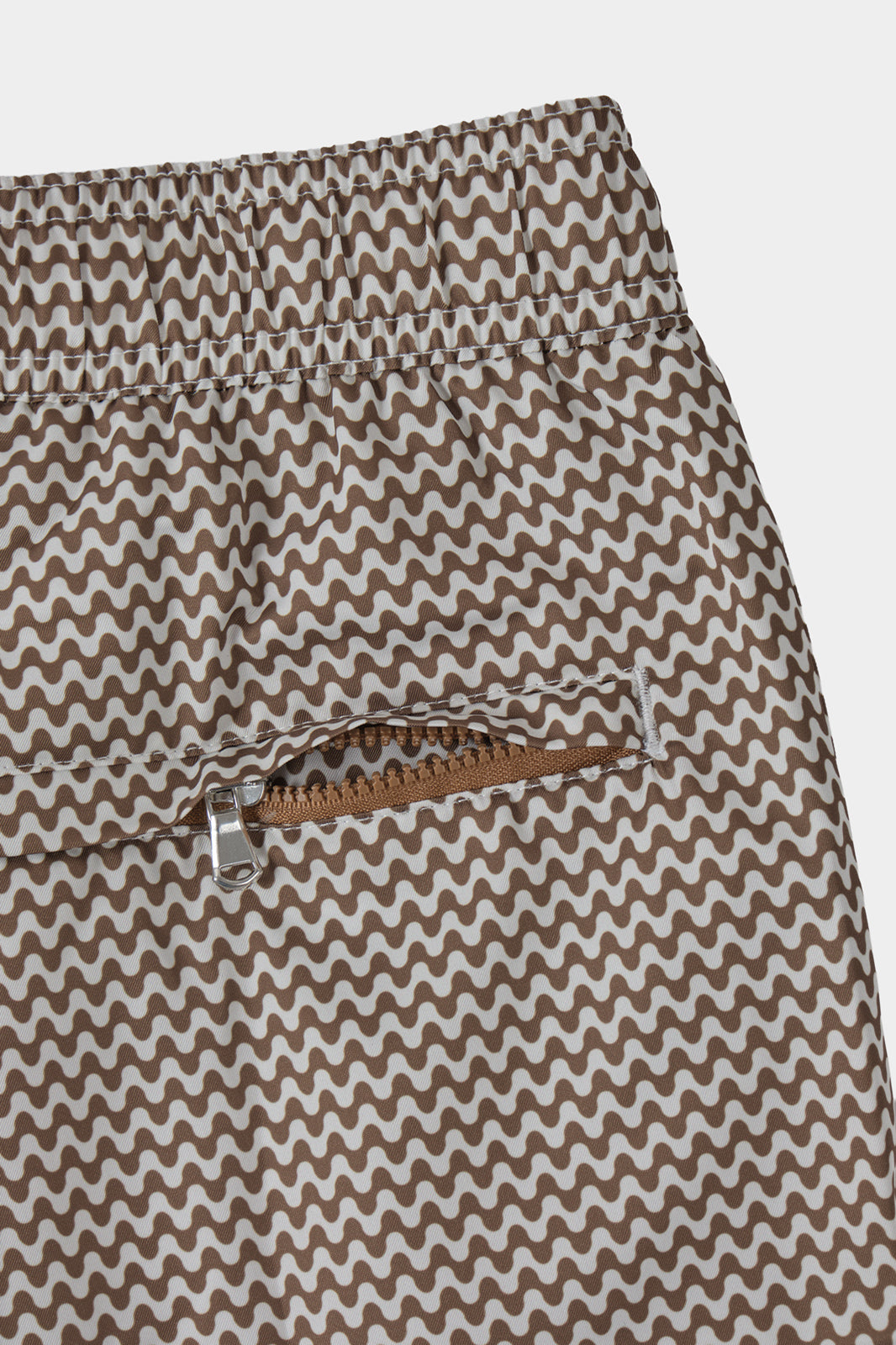 Brown wave-patterned swim shorts - Swiss price 90