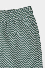Short de bain kaki à motif vague