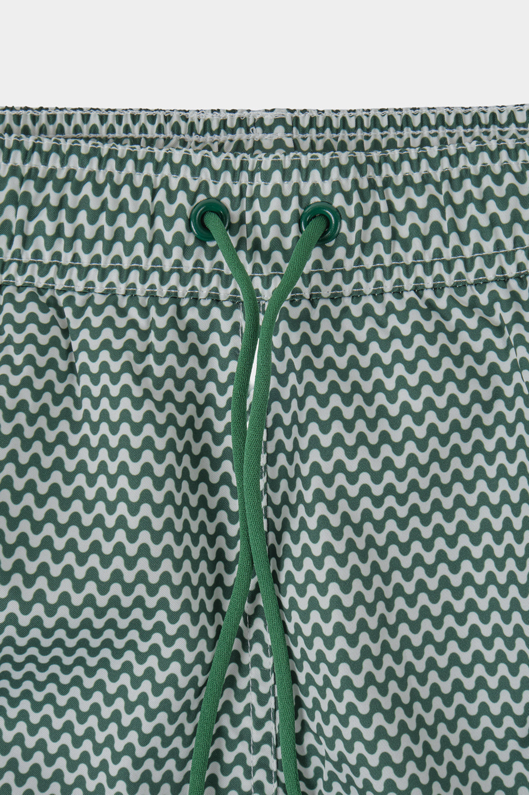 Short de bain kaki à motif vague