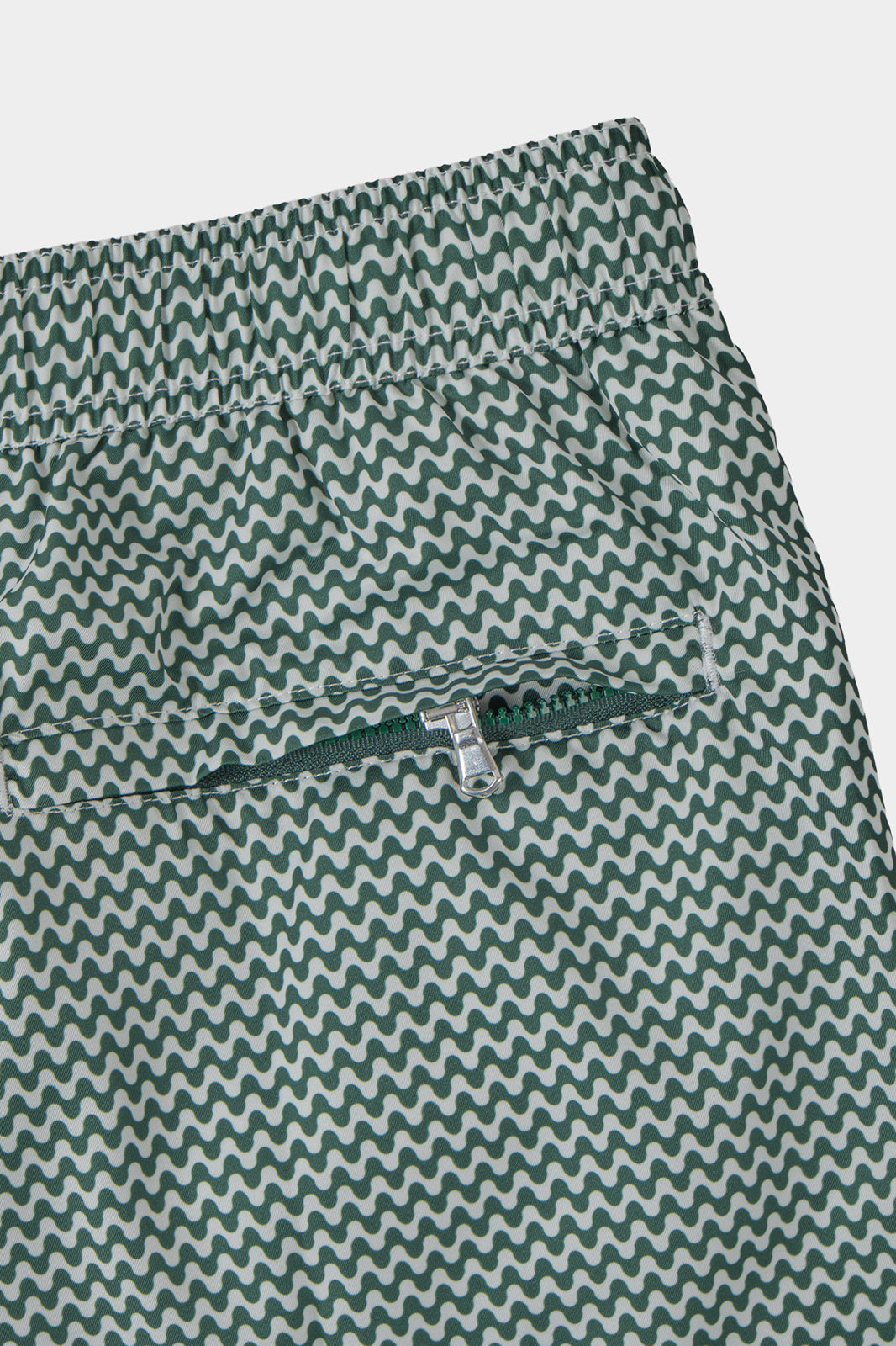 Short de bain kaki à motif vague