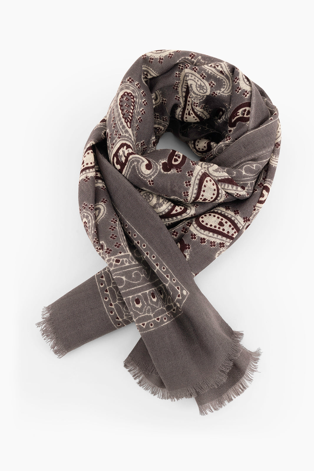 Mercerized wool patterned scarf