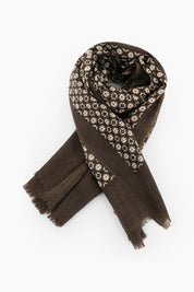 Mercerized wool patterned scarf