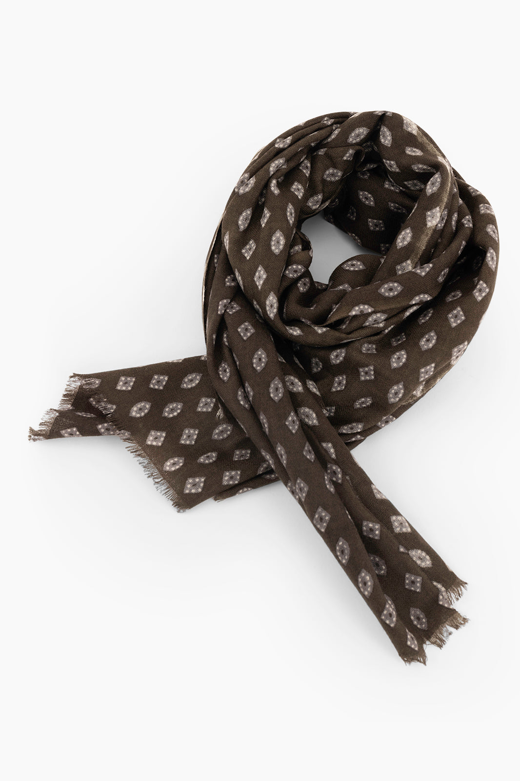 Mercerized wool patterned scarf