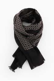 Mercerized wool patterned scarf