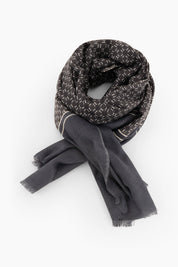 Mercerized wool patterned scarf