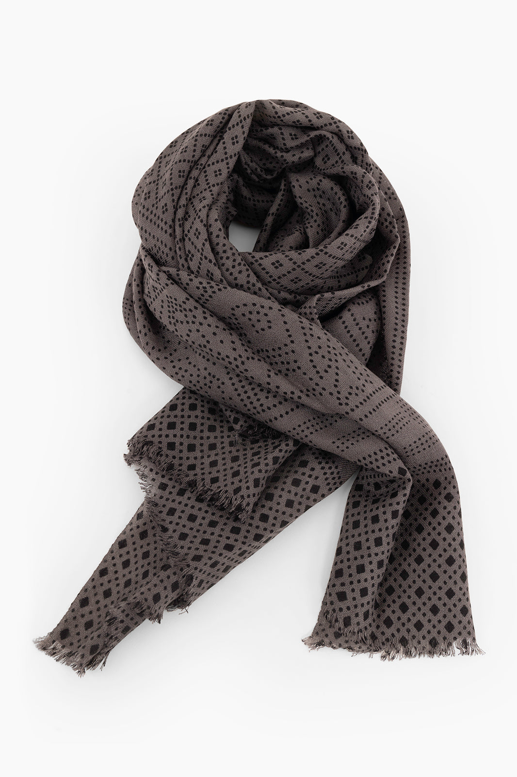 Mercerized wool patterned scarf