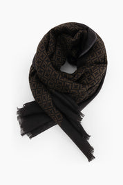 Mercerized wool patterned scarf