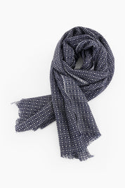 Mercerized wool patterned scarf