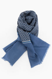 Mercerized wool patterned scarf