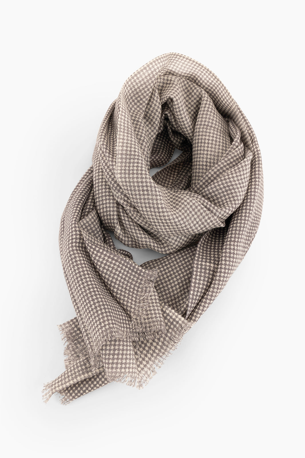 Mercerized wool patterned scarf