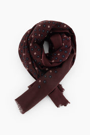 Mercerized wool patterned scarf