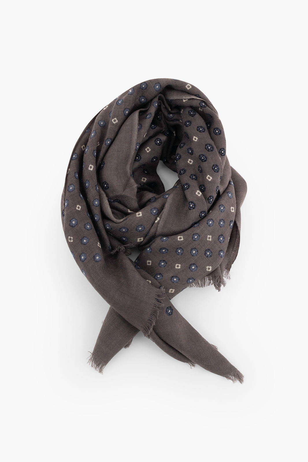 Mercerized wool patterned scarf