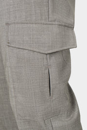 Pantalon cargo en laine stretch - Gris