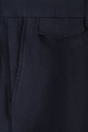 Linen cargo trousers - Navy