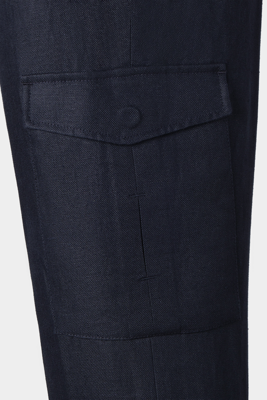 Linen cargo trousers - Navy