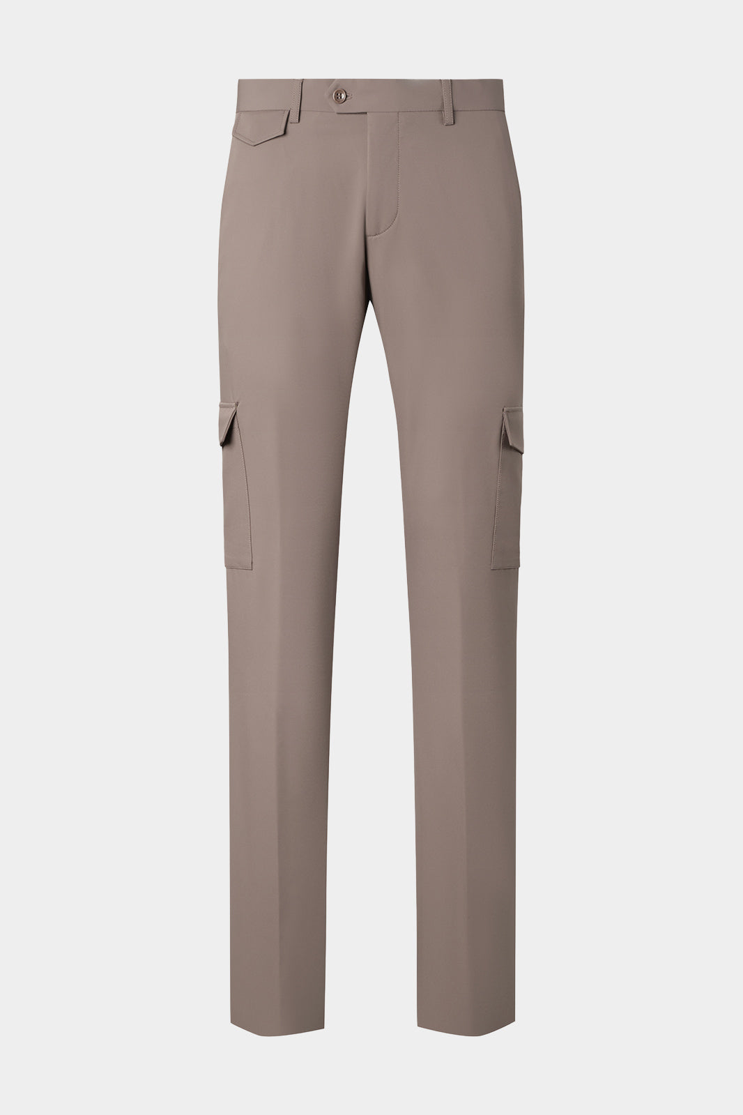 Vue sur fond blanc d'un pantalon cargo Bon couleur gris. En 83% Polyamide et 17% élasthanne sur un tissu de chez Olmetex.