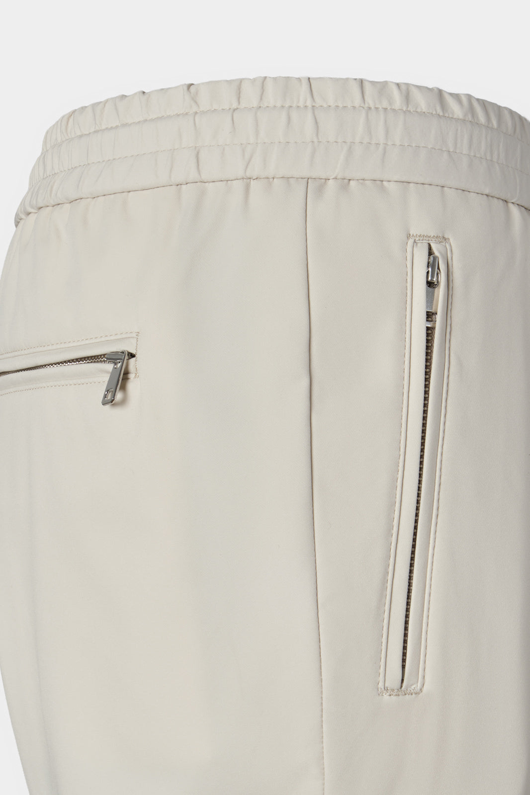 Pantalon jogpant technique poches zippées - Ecru